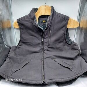 Lee Men's Insulated Sherpa Lined Vest Black Size XL Workwear Puffer